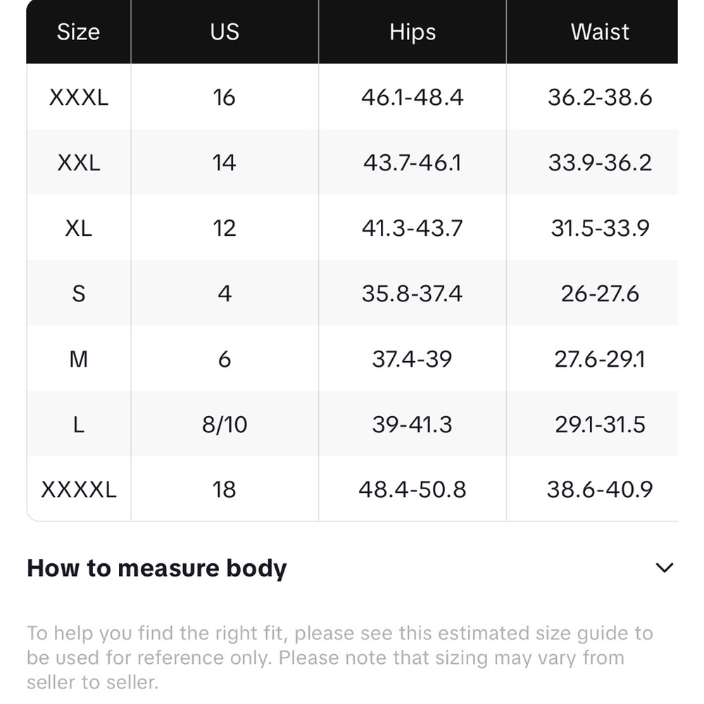 Size Guide Chart - Picture 2 of 3